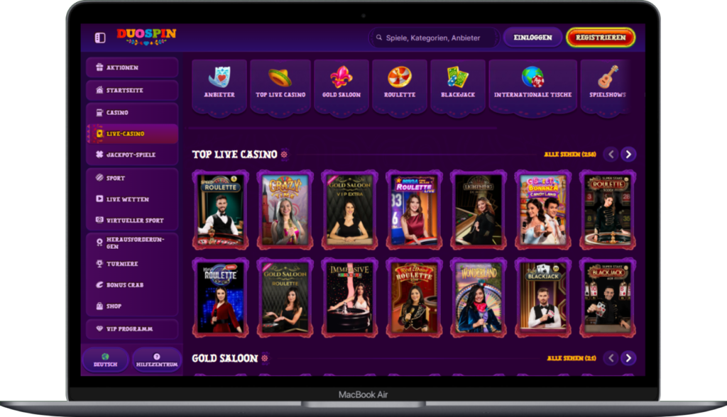 Duospin Live-Dealer-Spiele