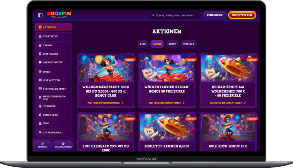 Boni und Aktionen im Duospin Casino
